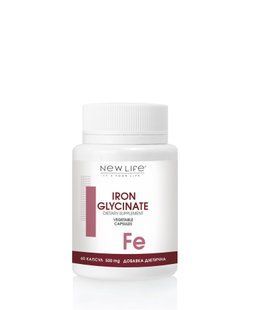 Глицинат железа Iron Glycinate, 60 растительных капсул ( образует гемоглобин, увеличивает энергию и иммунитет)