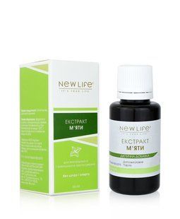 М&rsquo;яти екстракт 30 мл New life (хвороби органів травлення, мігрень, безсоння, метеоризм, нудота, антисептик, освіжувач)