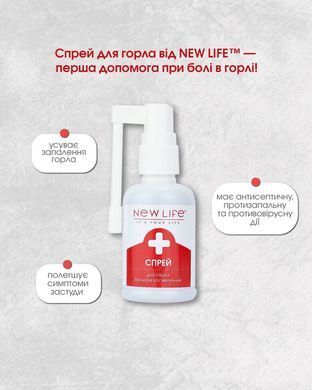 Бальзам Спрей для горла 50 мл New life (при болях в горле, охриплость, потеря голоса)