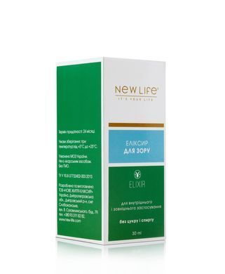 Еліксир Для зору 30 мл New life (при катаракті, міопії, гіперметропії, дефіцит вітаміну А)